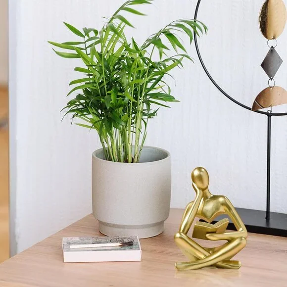 Abstract Art Thinker Statue Reading Sculpture Figurine Modern Home Décor Gold - Picture 6 of 7